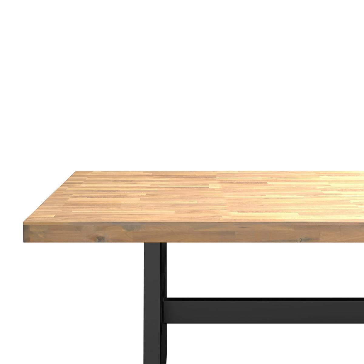 Gartentisch Selma Schwarz/Akaziefarben - Schwarz/Akaziefarben, Modern, Holz/Metall (240/100/75cm) - Mömax