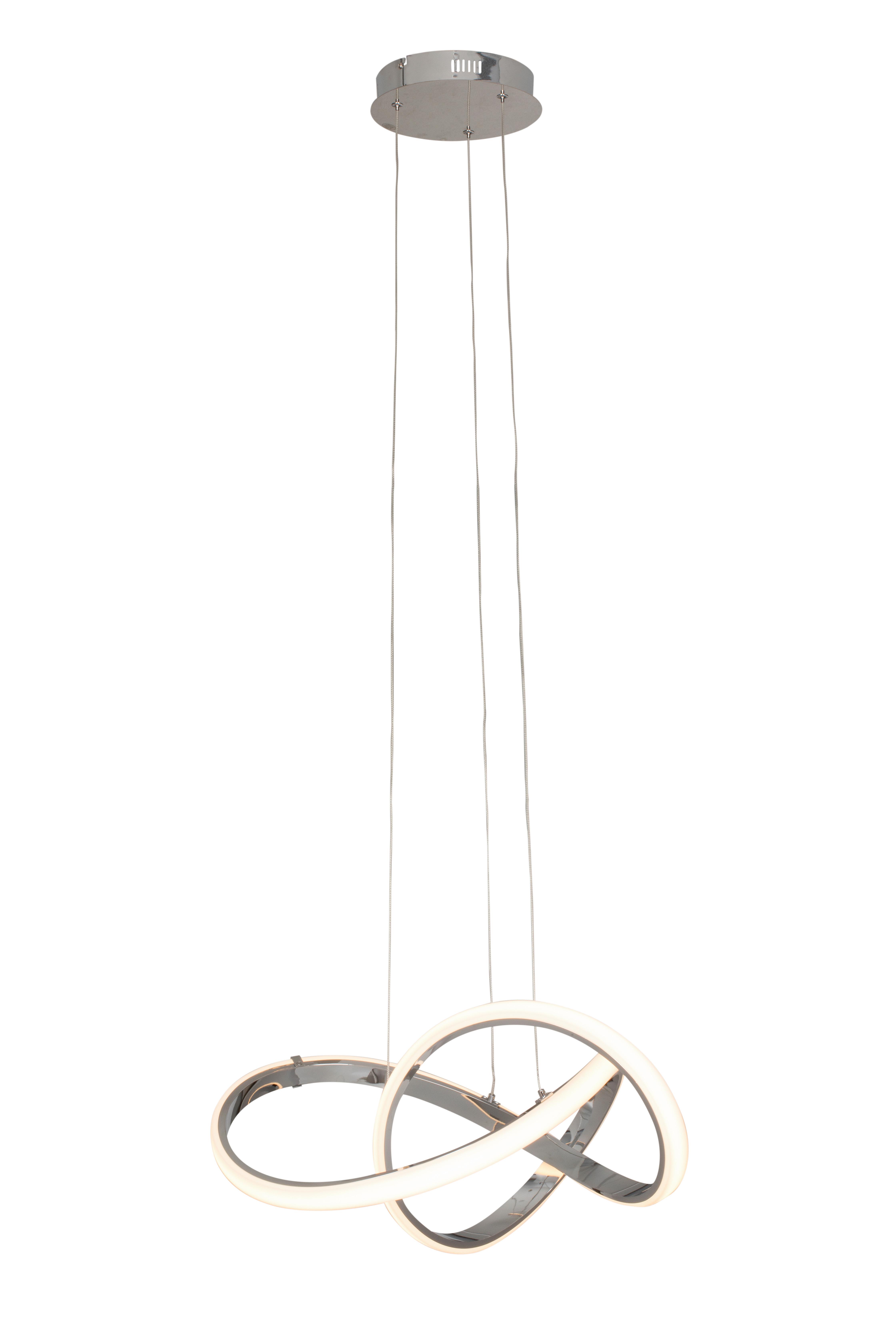 LAMPA WISZĄCA LED INDIGO - kolor chromowy, Design, tworzywo sztuczne/metal (55/150cm) - Dieter Knoll