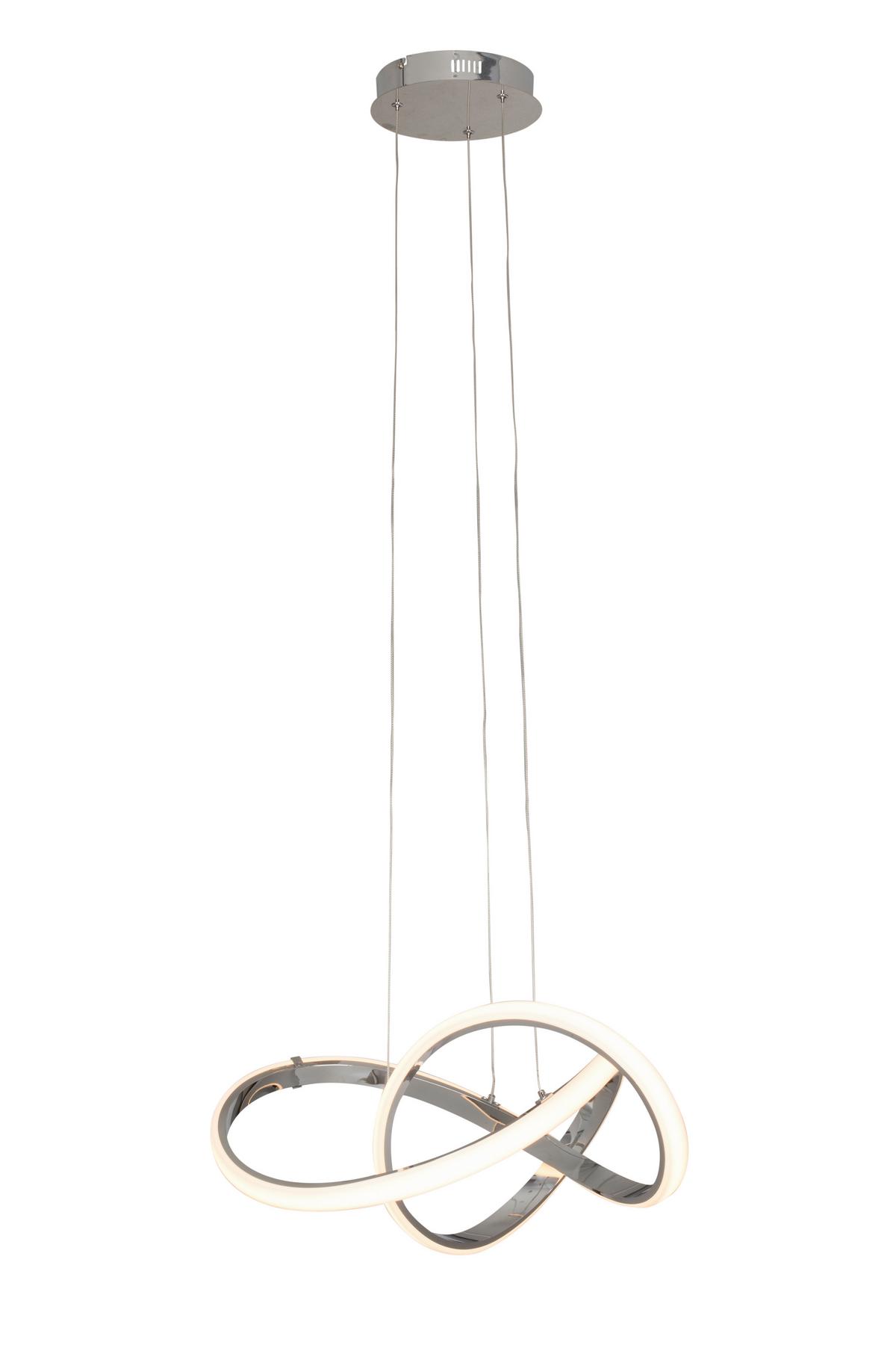 LAMPA WISZĄCA LED INDIGO - kolor chromowy, Design, tworzywo sztuczne/metal (55/150cm) - Dieter Knoll