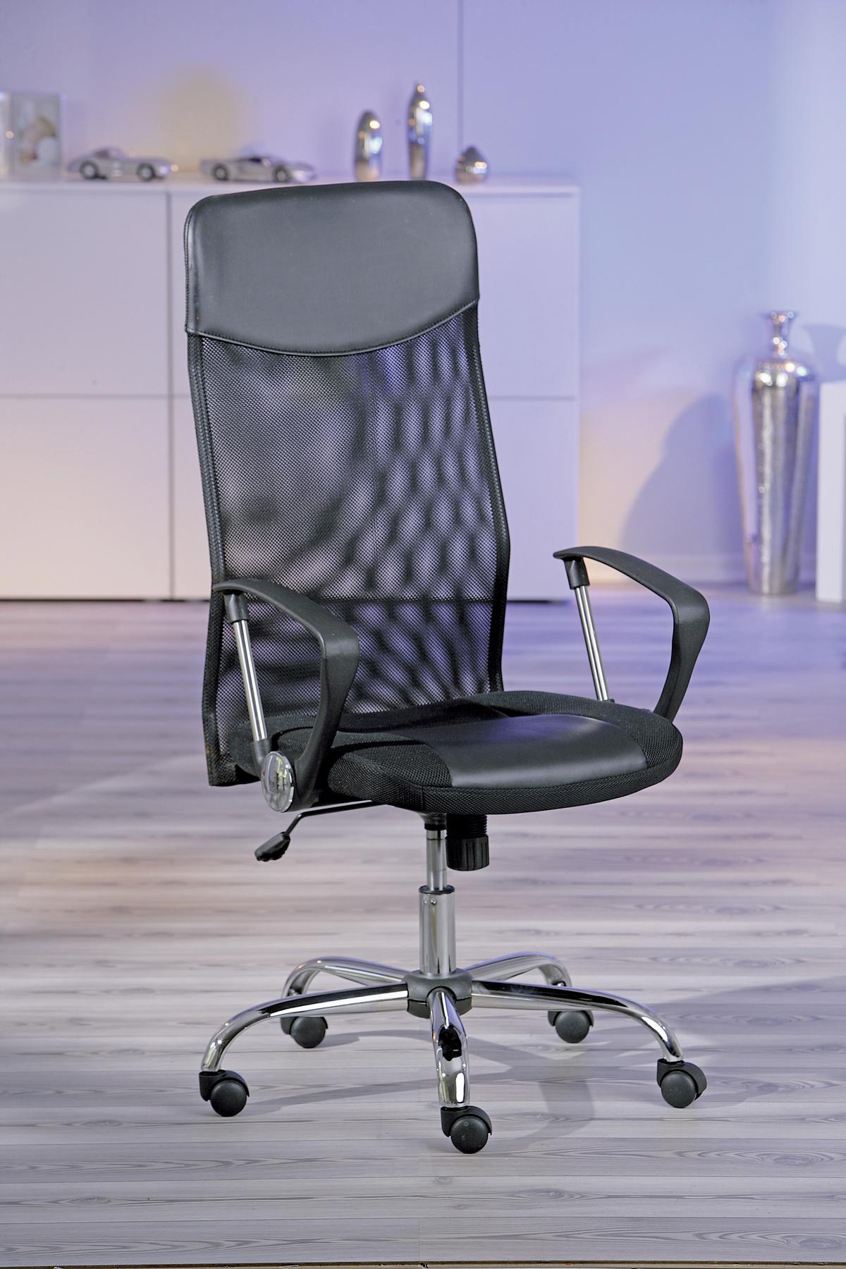 Jugenddrehstuhl Torino Schwarz - Chromfarben/Schwarz, KONVENTIONELL, Leder/Kunststoff (64/112/59cm) - MID.YOU