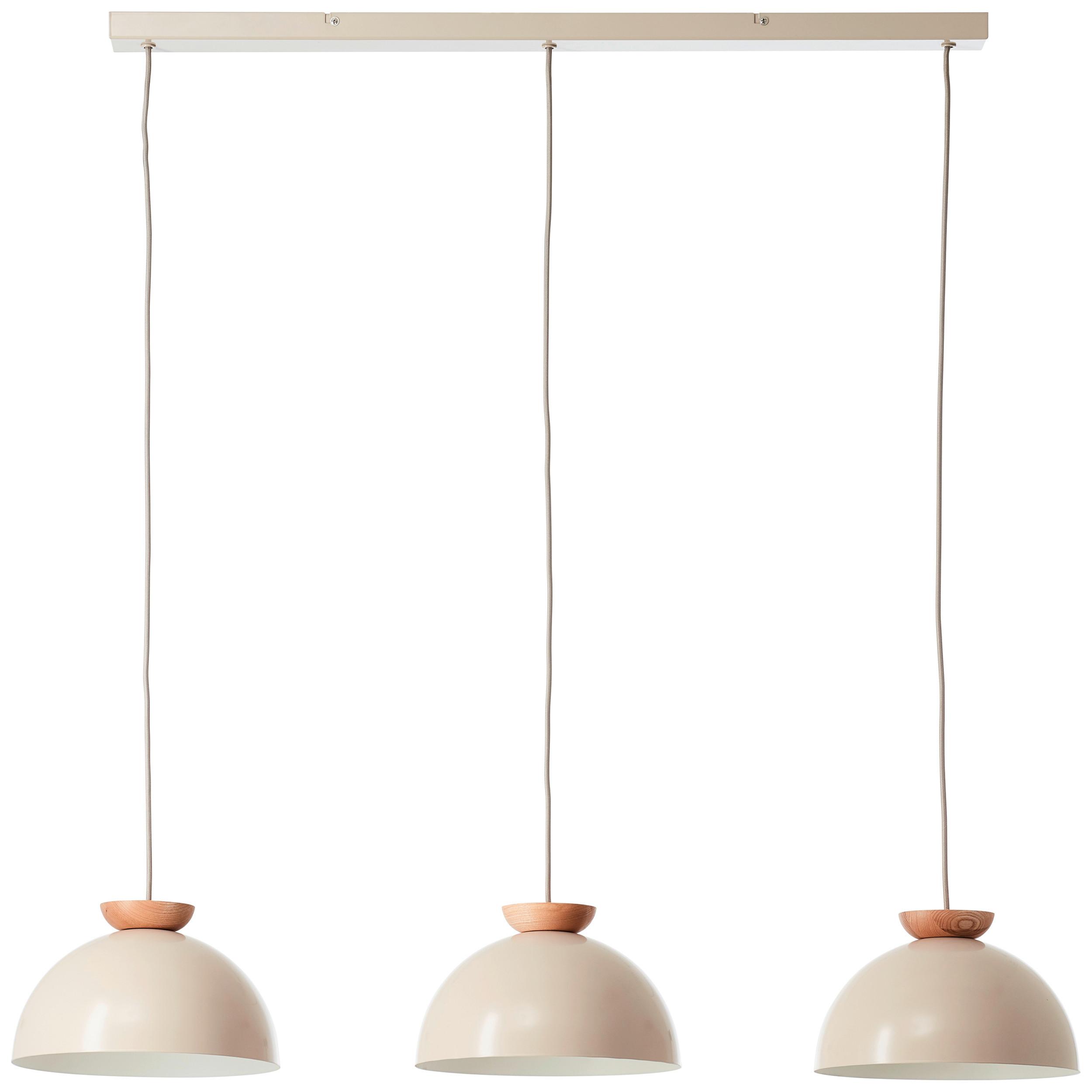 Pendelleuchte Nalam Naturfarben max. 40 Watt - Beige/Naturfarben, Design, Holz/Metall (25/100/100cm) - Brilliant