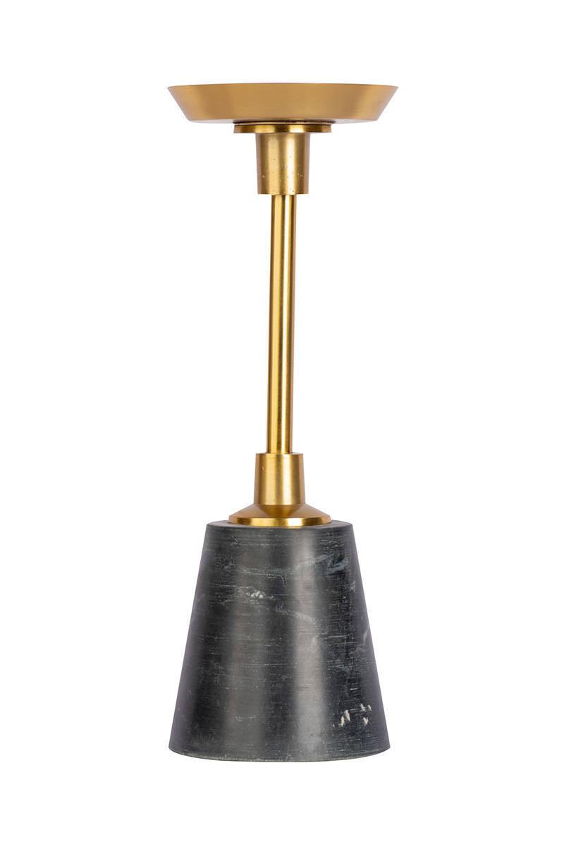 KERZENSTÄNDER KERZENHALTER FAYYA 225 - Goldfarben/Schwarz, Trend, Stein/Metall (10/30/10cm) - Kayoom