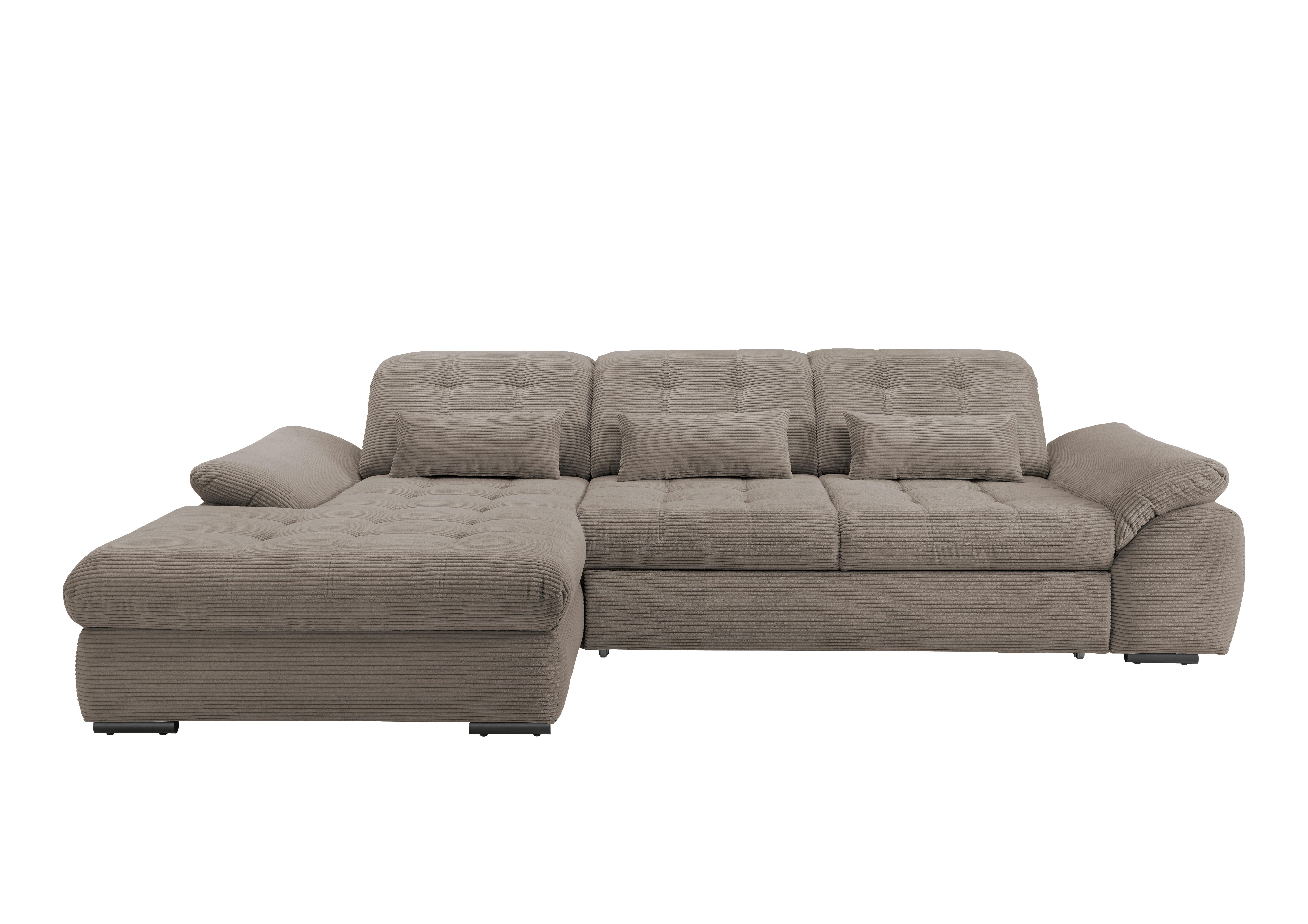 Ecksofa mit Bettkasten Rigatti ca. 184x314 cm Graubraun - Graubraun/Schwarz, MODERN, Textil/Metall (184/314cm) - Livetastic