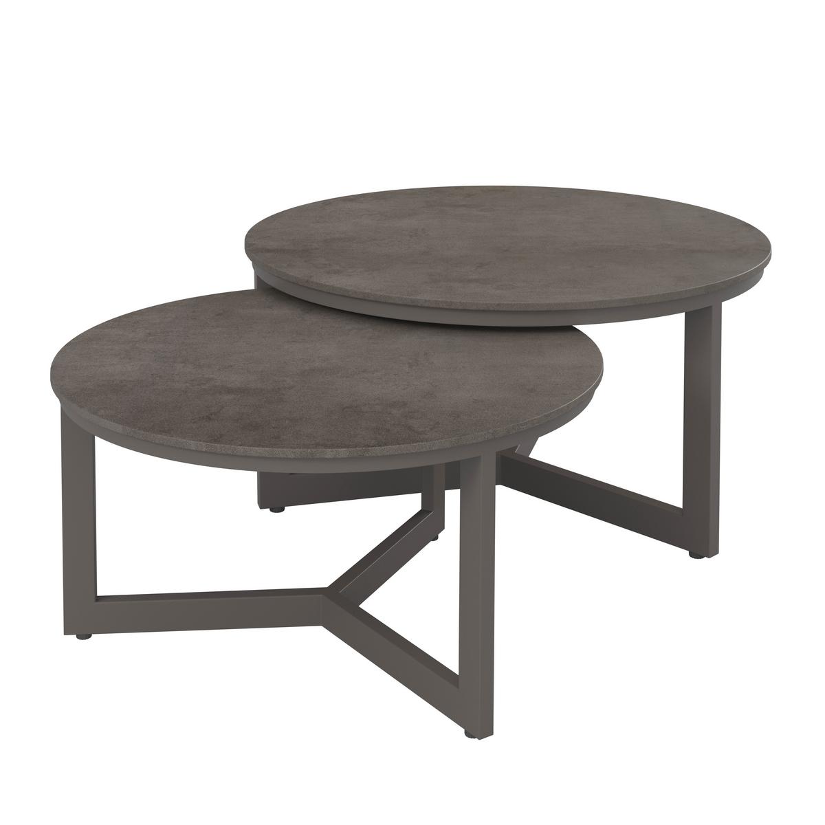 Loungegarnitur Malou Dunkel grau Textil/Metall - Dunkelgrau/Anthrazit, Modern, Textil/Stein (218/68/76,5cm) - Bessagi Garden