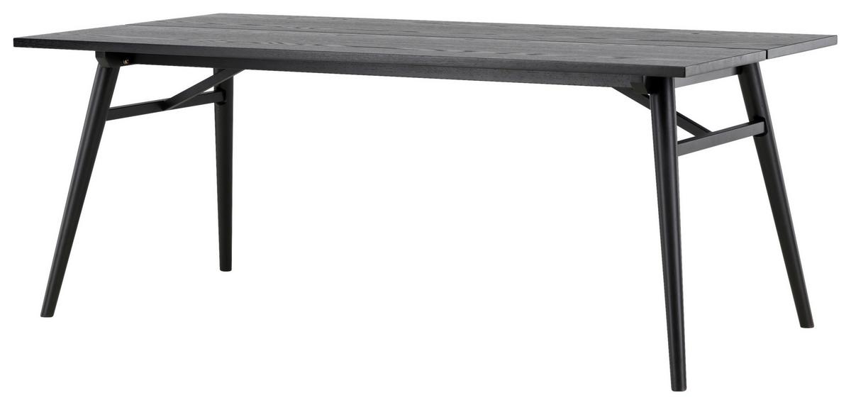 Esstisch Sleek SLEEK - Schwarz, Design, Holzwerkstoff/Metall (195/95/75cm) - Livetastic