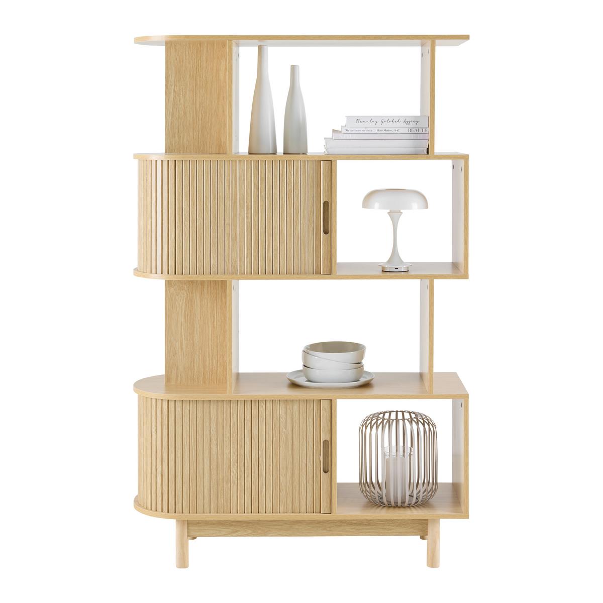 Etajeră SKANDY - culoare natur, Modern, lemn/material pe bază de lemn (100/156/35cm) - Modern Living