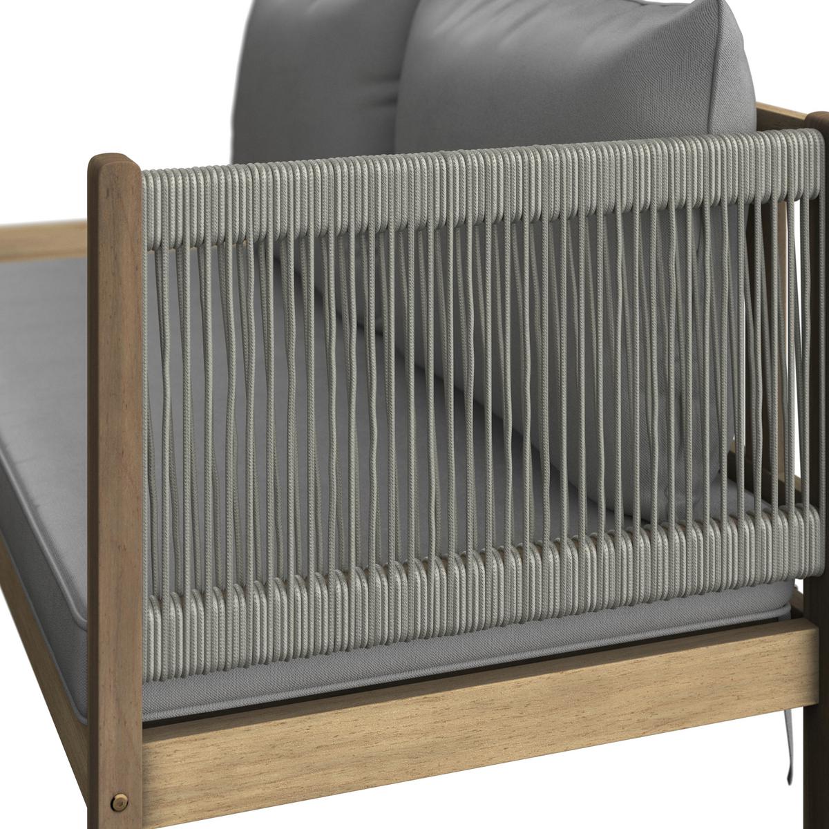 KOMPLET MEBLI TARASOWYCH MARINA - antracytowy/kolor drewna tekowego, Modern, tworzywo sztuczne/drewno (240/180cm) - Ambia Garden