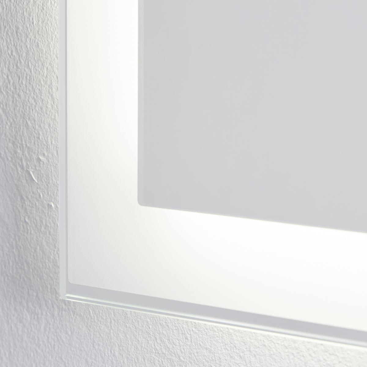 Wandspiegel in Grau inkl. LED 'Mirror Clock' - Silberfarben/Grau, Basics, Glas/Holzwerkstoff (60/80/3cm)