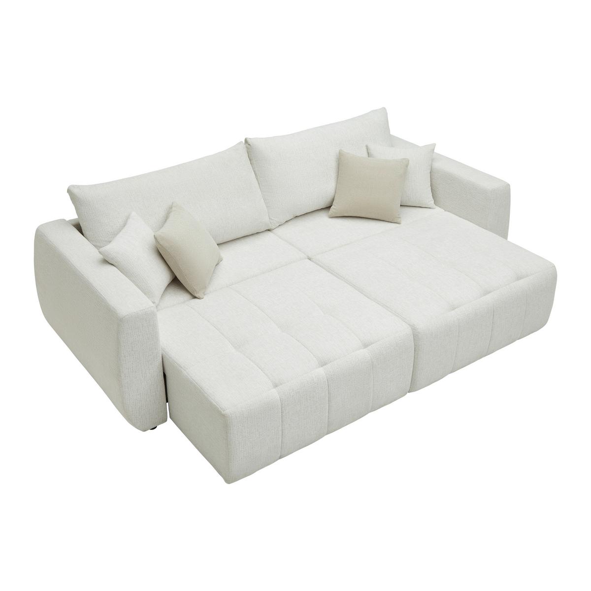 Schlafsofa Bologna Creme - Beige/Creme, Holz/Textil (245/74-90/104cm) - Mömax