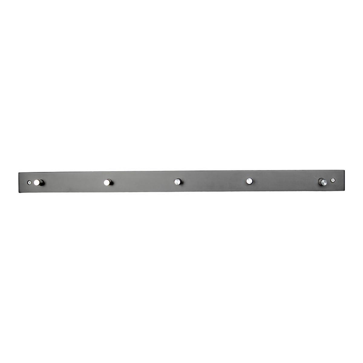 Hakenleiste Padova Schwarz/Chromfarben - Chromfarben/Schwarz, Basics, Holz/Metall (70/5/2cm) - MID.YOU