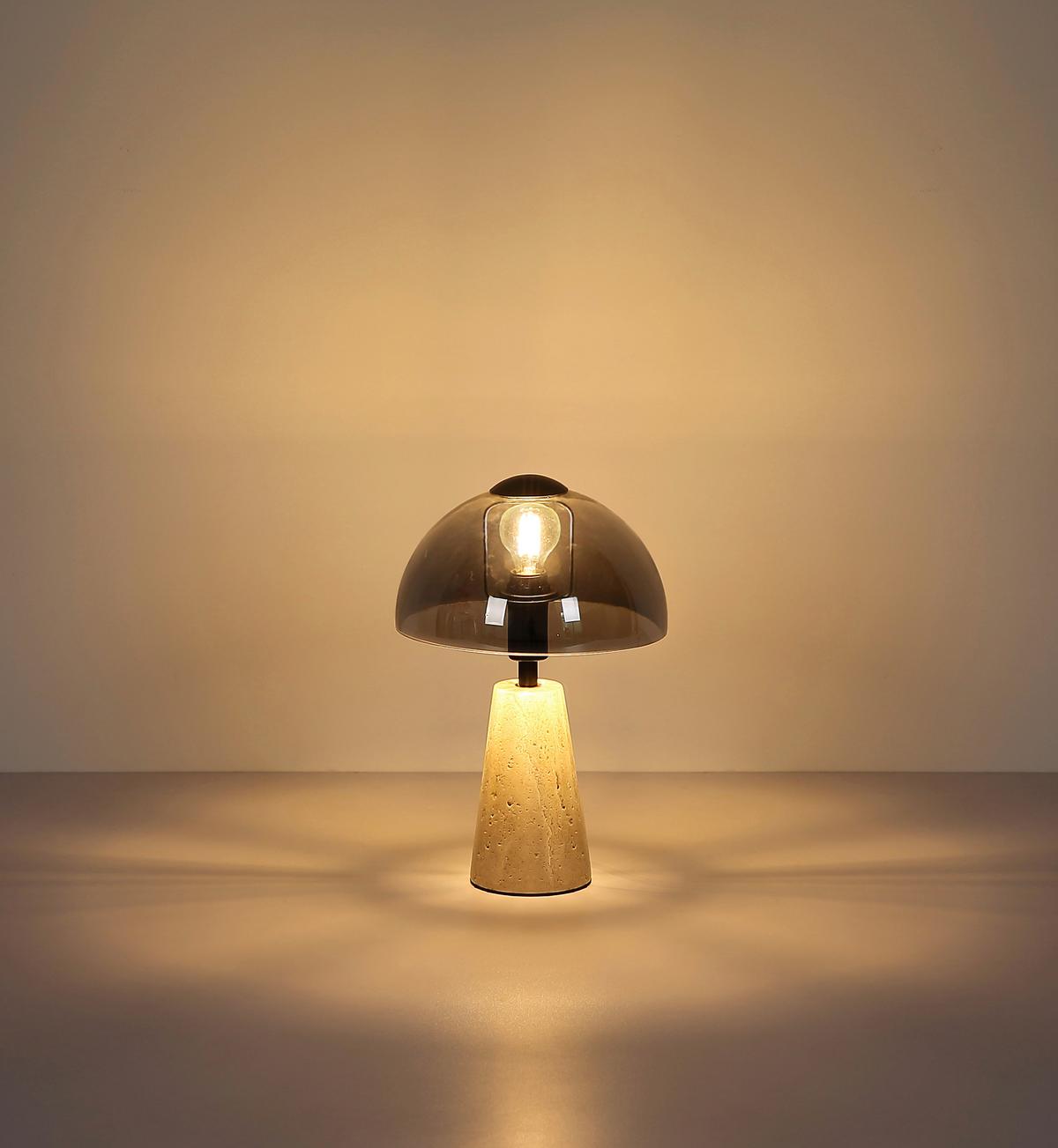 Stolna Svjetiljka Lars - siva/crna, Design, staklo/metal (20/31cm) - Globo