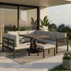 Dining-Loungeset Pergolina Grau Metall/Outdoorstoff - Dunkelgrau/Hellgrau, MODERN, Kunststoff/Textil (194/245cm) - Bessagi Garden