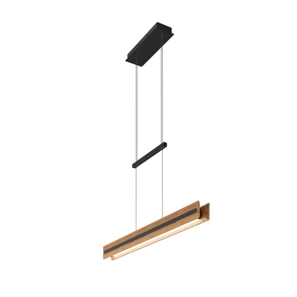 LAMPA WISZĄCA LED 141847 OBERSTDORF *WW* - czarny, Natur, metal/drewno (116/10/150cm) - Waldwelt