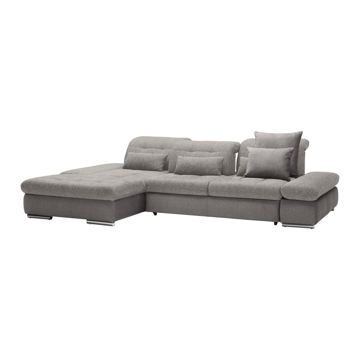 Wohnlandschaft Sanfino Silberfarben - Chromfarben/Silberfarben, KONVENTIONELL, Holz/Textil (199/79-96/305cm) - Premium Living