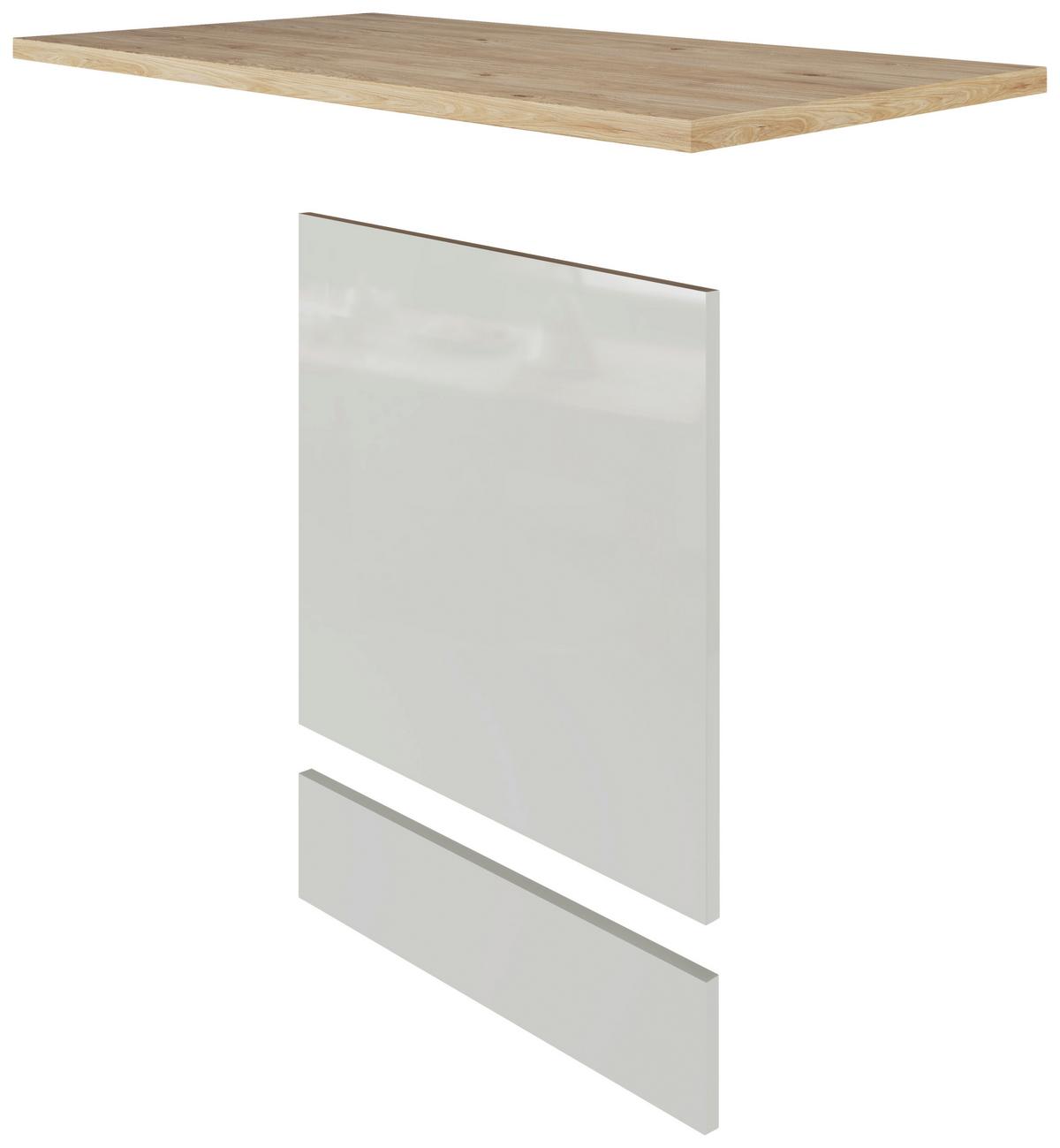 Küchenunterschrank Levi, in Lichtgrau glänzend - Grau, MODERN, Holzwerkstoff (110/60cm) - FlexWell