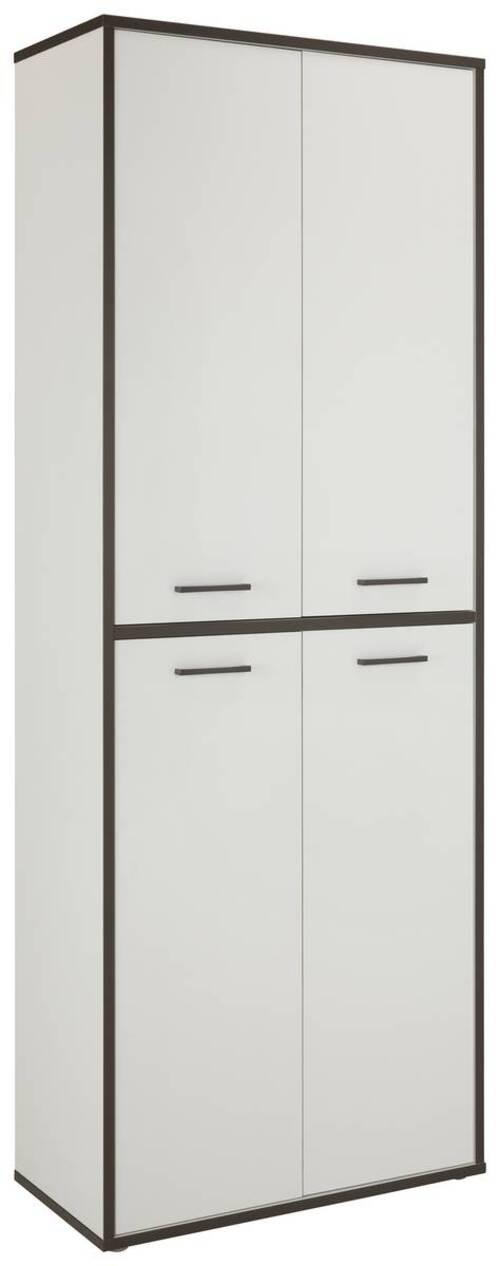 Večnamenska Omara Keflavik, Bela, Siva - siva/bela, Moderno, umetna masa/leseni material (84,5/226,4/41,5cm) - Mömax