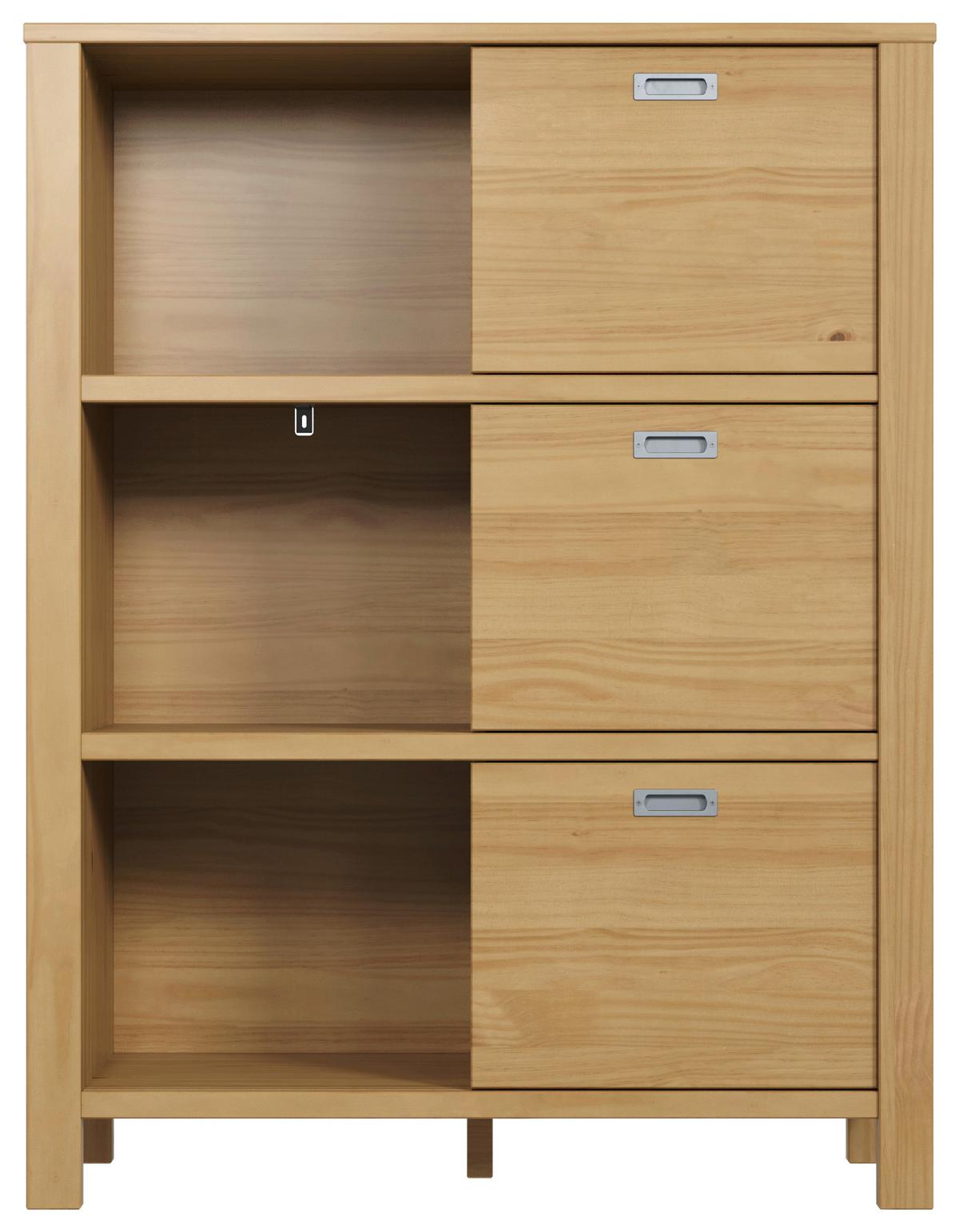 Regal Eterno, Naravne Barve - srebrne barve/naravne barve, Konvencionalno, kovina/leseni material (100/130/43cm) - Modern Living