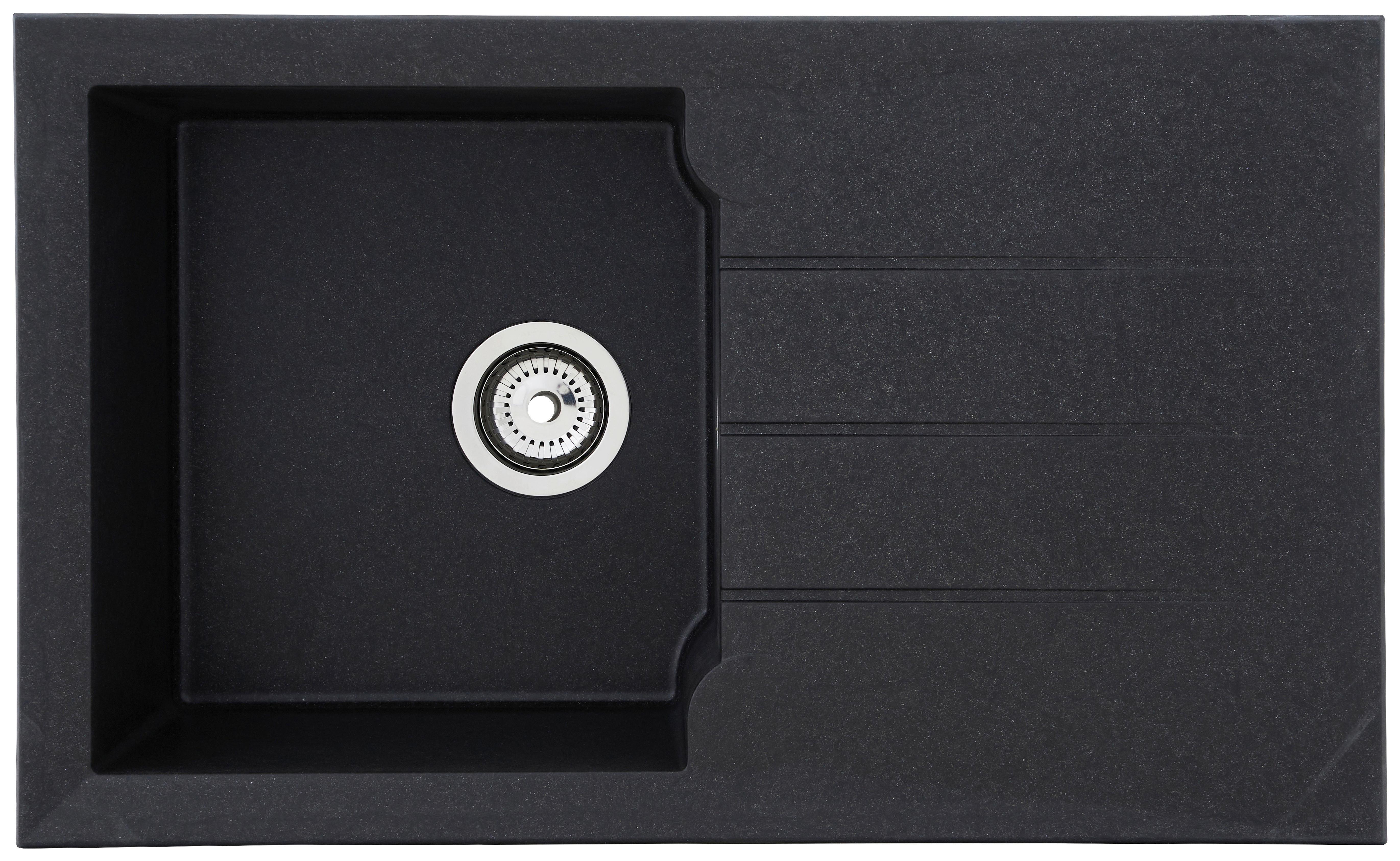 Spüle Alineo ca. 81x21x50 cm Schwarz - Schwarz, Trend, Stein (81/21/50cm) - Respekta