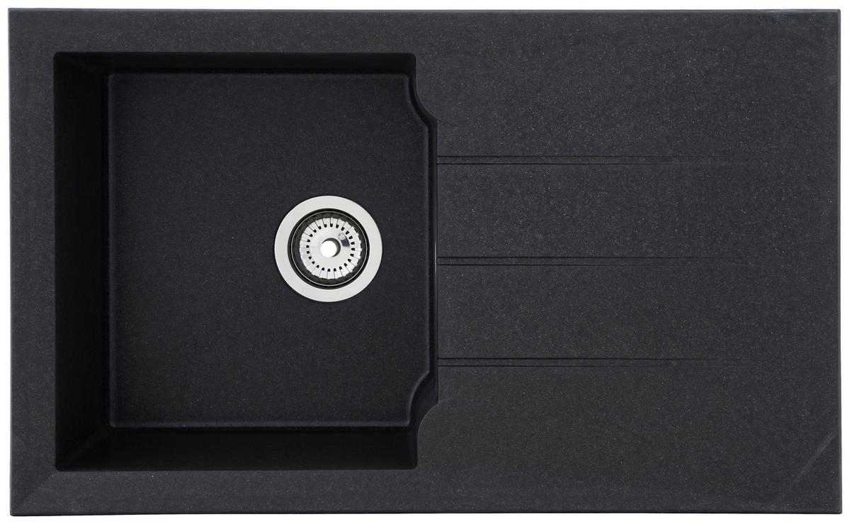Pomivalno Korito Alineo, 81x50cm - črna, Trend, kamen (81/21/50cm) - Respekta