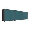 Sideboard Mailand Set 5 Anthrazit/Petrol - Anthrazit/Petrol, MODERN, Holzwerkstoff/Kunststoff (237/73/33cm) - MID.YOU