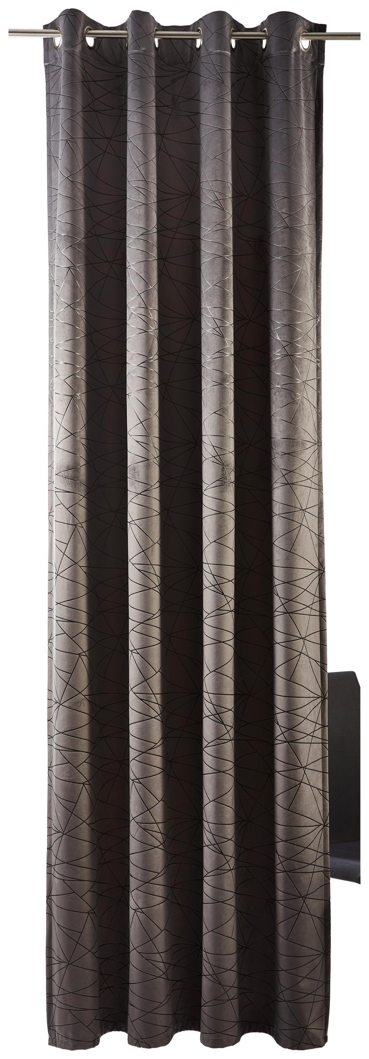 ZASŁONA NA PRZELOTKACH LAGID DIETER KNOLL - antracytowy, Design, tkanina (140/260cm) - Dieter Knoll