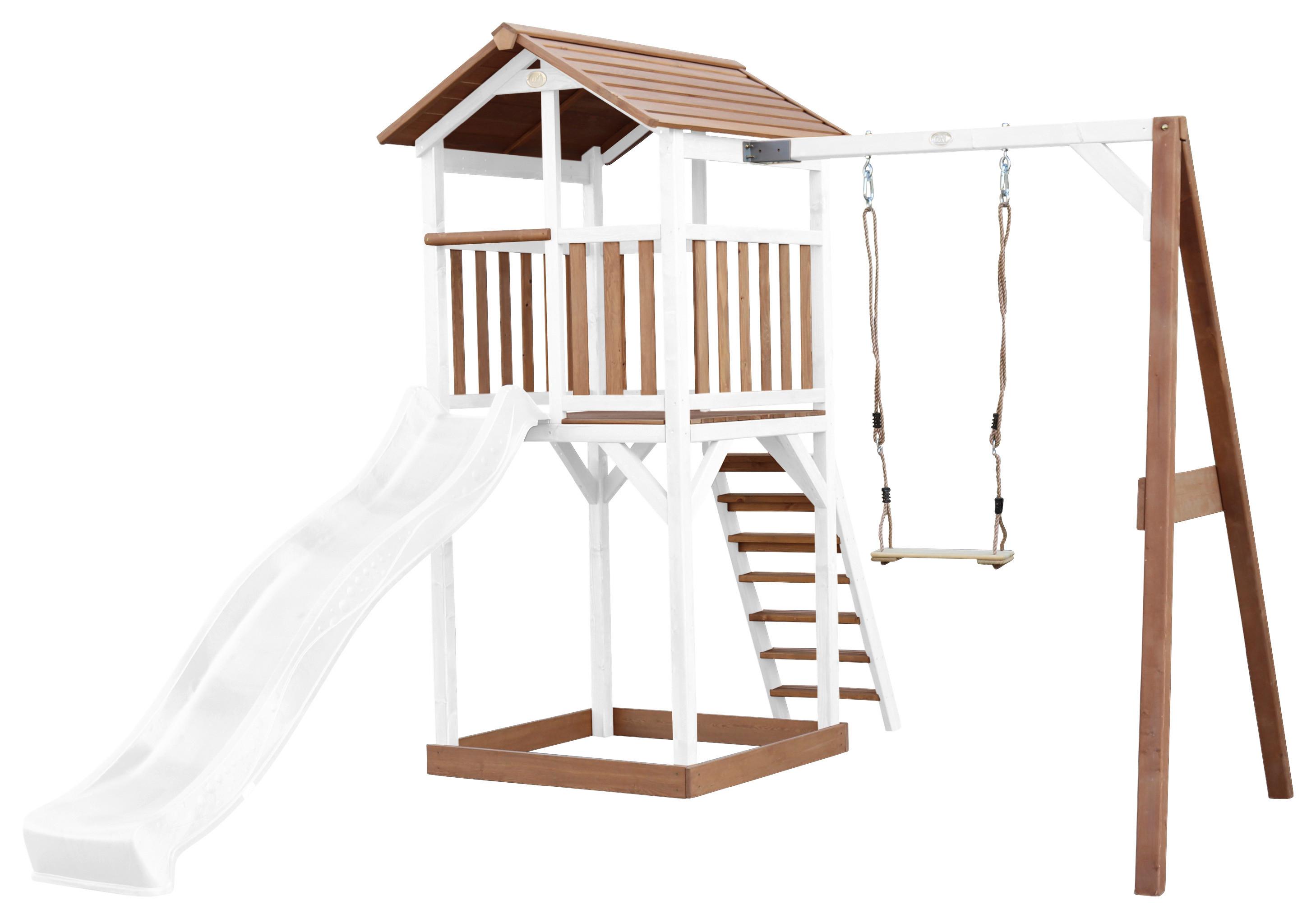 SPIELTURM A025.121.91 - Braun/Weiß, KONVENTIONELL, Holz/Kunststoff (283,6/241,9/349cm) - Ambia Garden