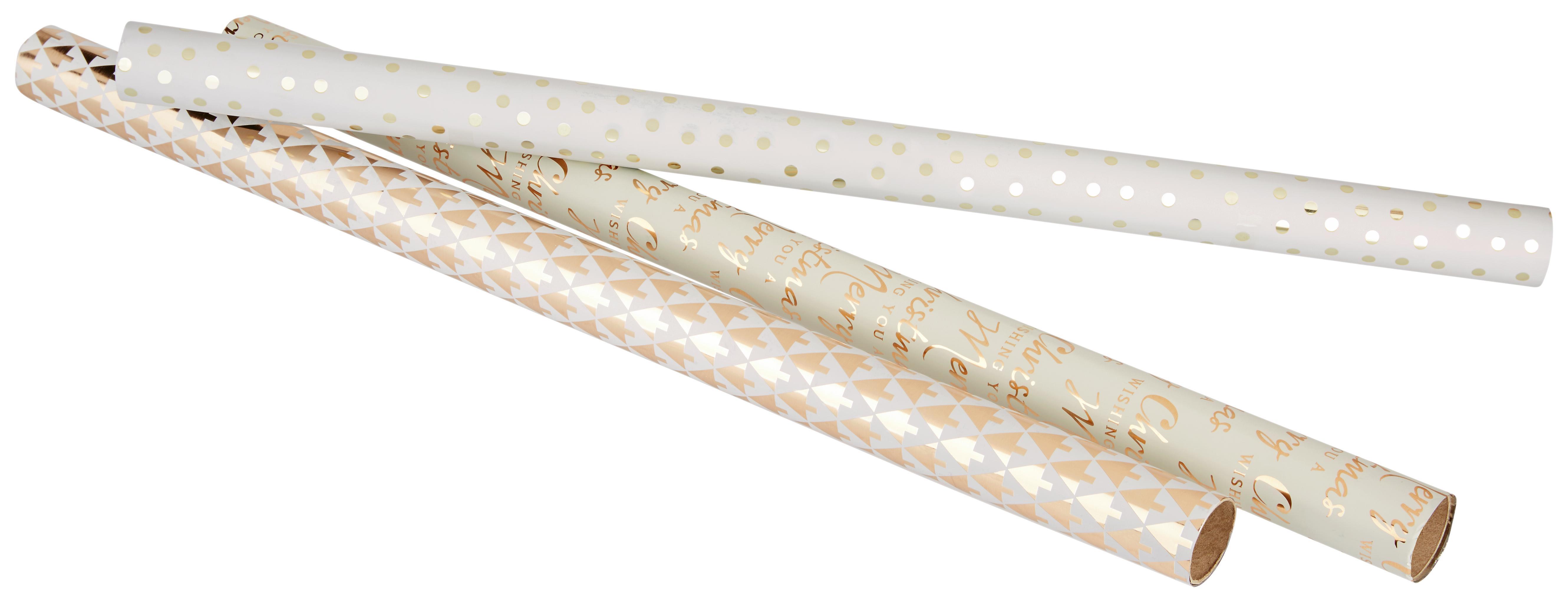 Geschenkpapier Joris in Beige - Beige/Goldfarben, Papier (150cm) - Mömax modern living