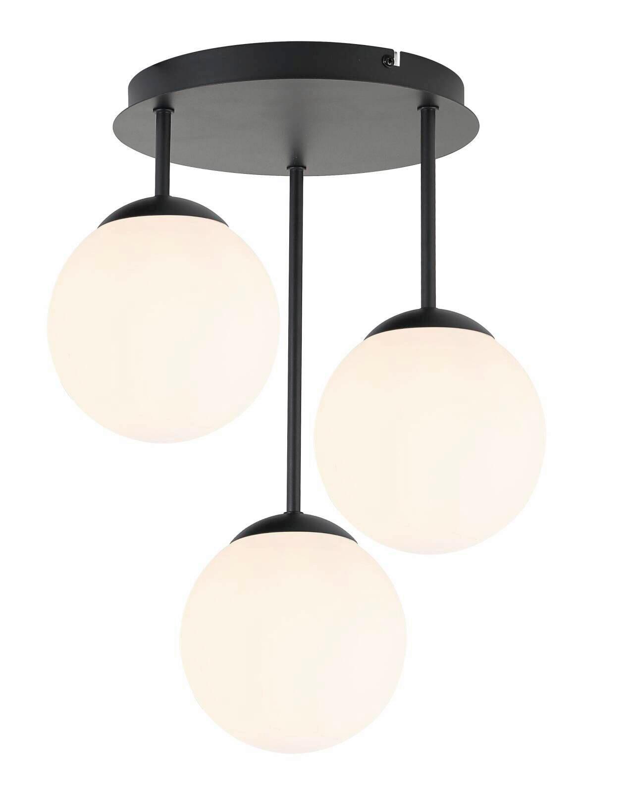 Deckenleuchte Whit Schwarz/Weiß max. 25 Watt - Schwarz/Weiß, MODERN, Glas/Metall (34,5/41,5cm)