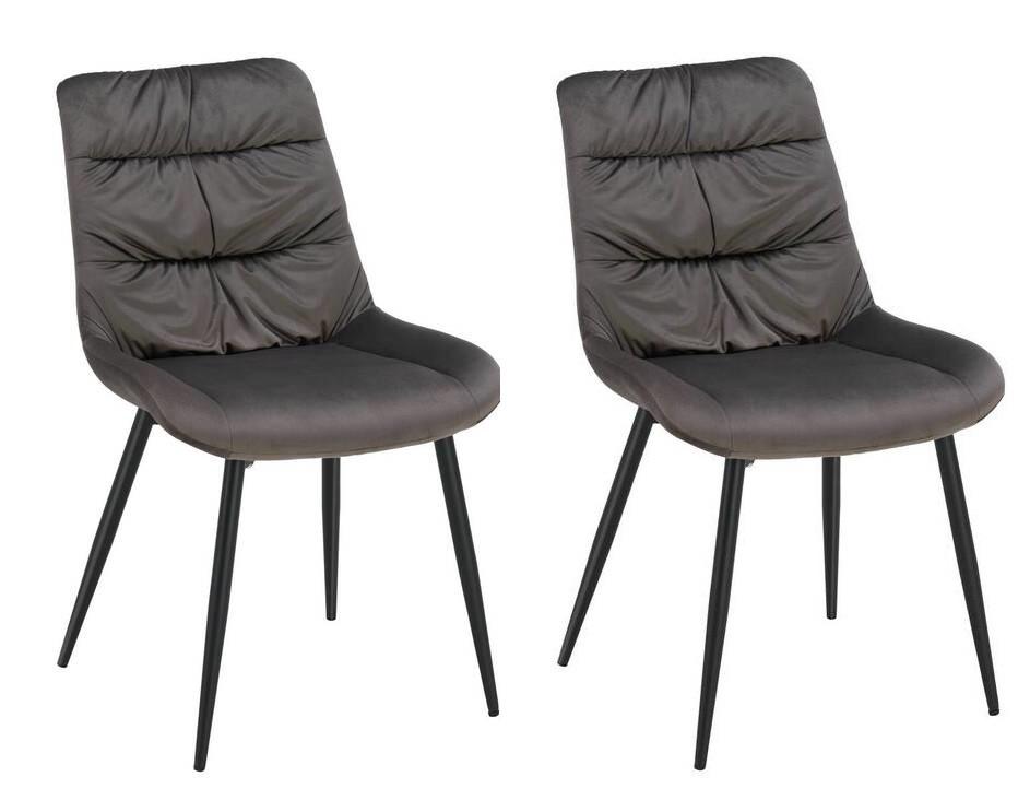 ZESTAW KRZESEŁ KÖLN - szary, Modern, metal/drewno (46/91/61cm) - Livetastic