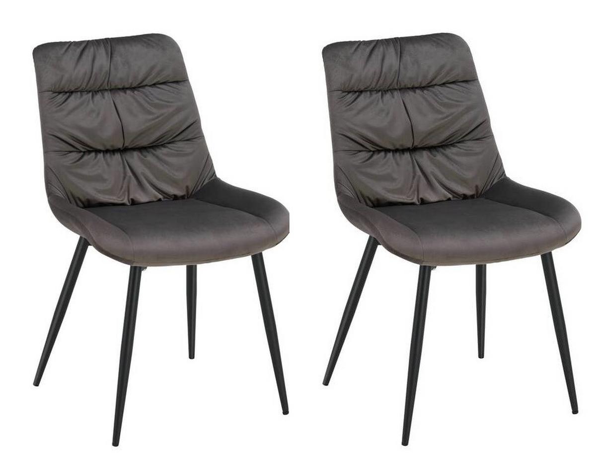 ZESTAW KRZESEŁ KÖLN - szary, Modern, metal/drewno (46/91/61cm) - Livetastic