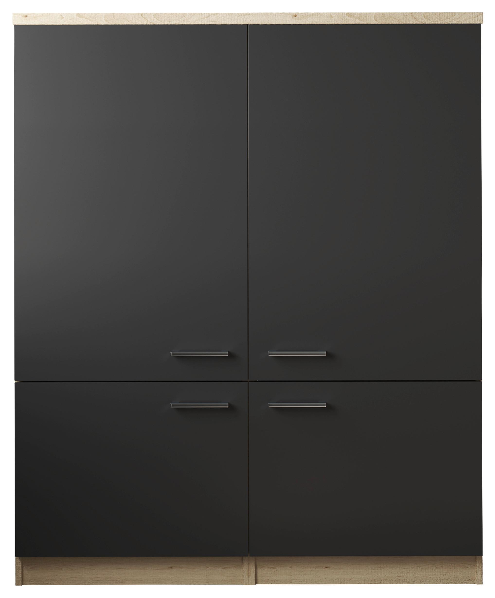 Set Večnamenskih Omar Merle, 2 Kos - črna, Basics, kovina/leseni material (120/144,9/60cm) - Respekta