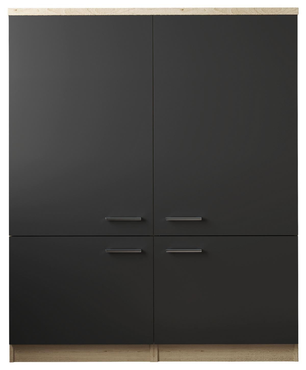 Set Večnamenskih Omar Merle, 2 Kos - črna, Basics, kovina/leseni material (120/144,9/60cm) - Respekta