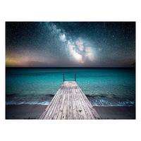 Vászonkép Silver - kék/ezüstszínű, faalapú anyag/textil (120/80cm) - Premium Living