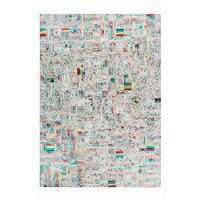 Flachwebeteppich Rocket 310 Elf/multi 200x290 - Beige/Multicolor, Design, Leder (200/290cm) - Kayoom