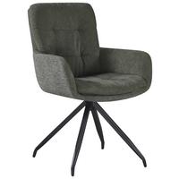 Armlehnstuhl Grün - Schwarz/Grün, Modern, Textil/Metall (61/89/67cm) - Mömax