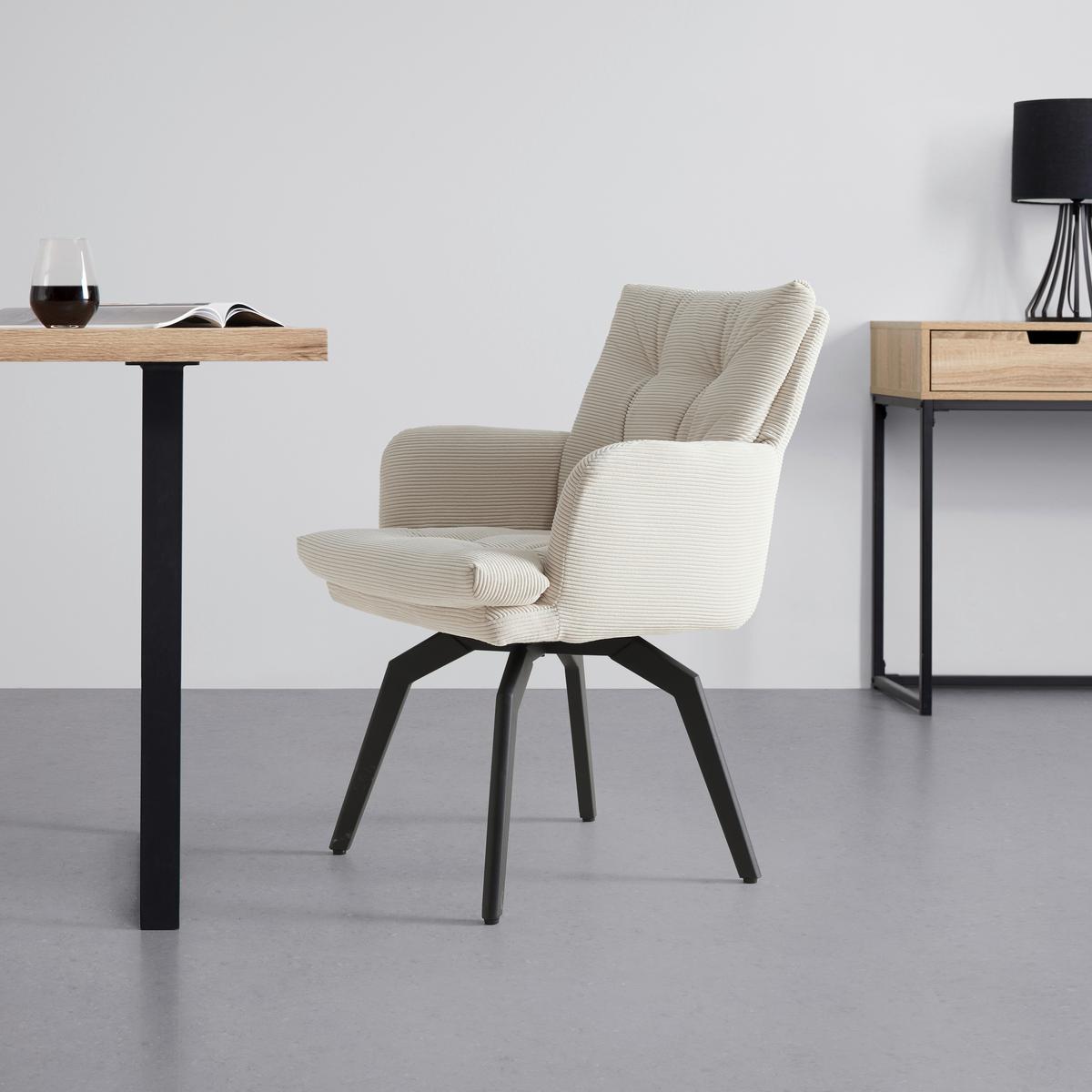 Karosszék Hanna - fekete/fehér, Modern, textil/fém (60/88/64cm) - Mömax