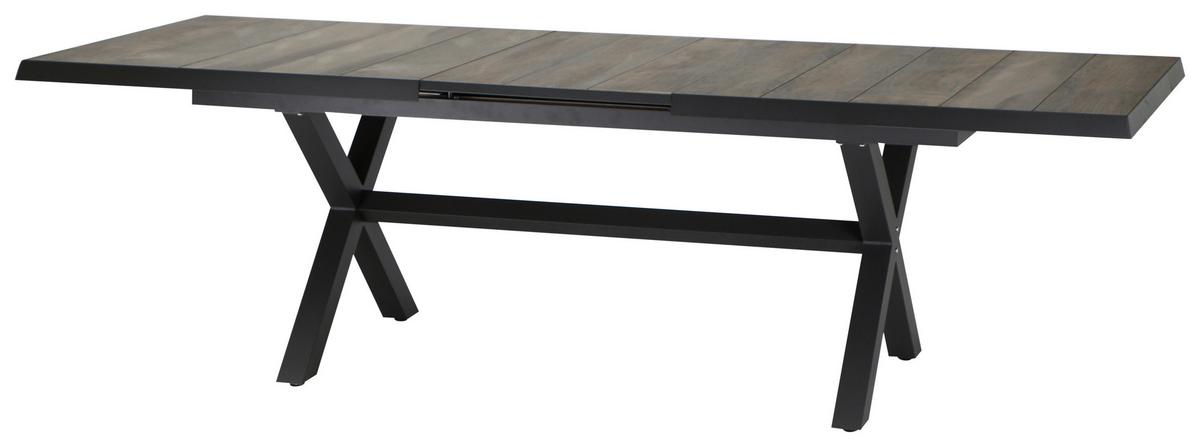 Gartengarnitur Corido 7-tlg. Grau - Grau, Basics, Keramik/Kunststoff (100/109/200cm) - Siena Garden