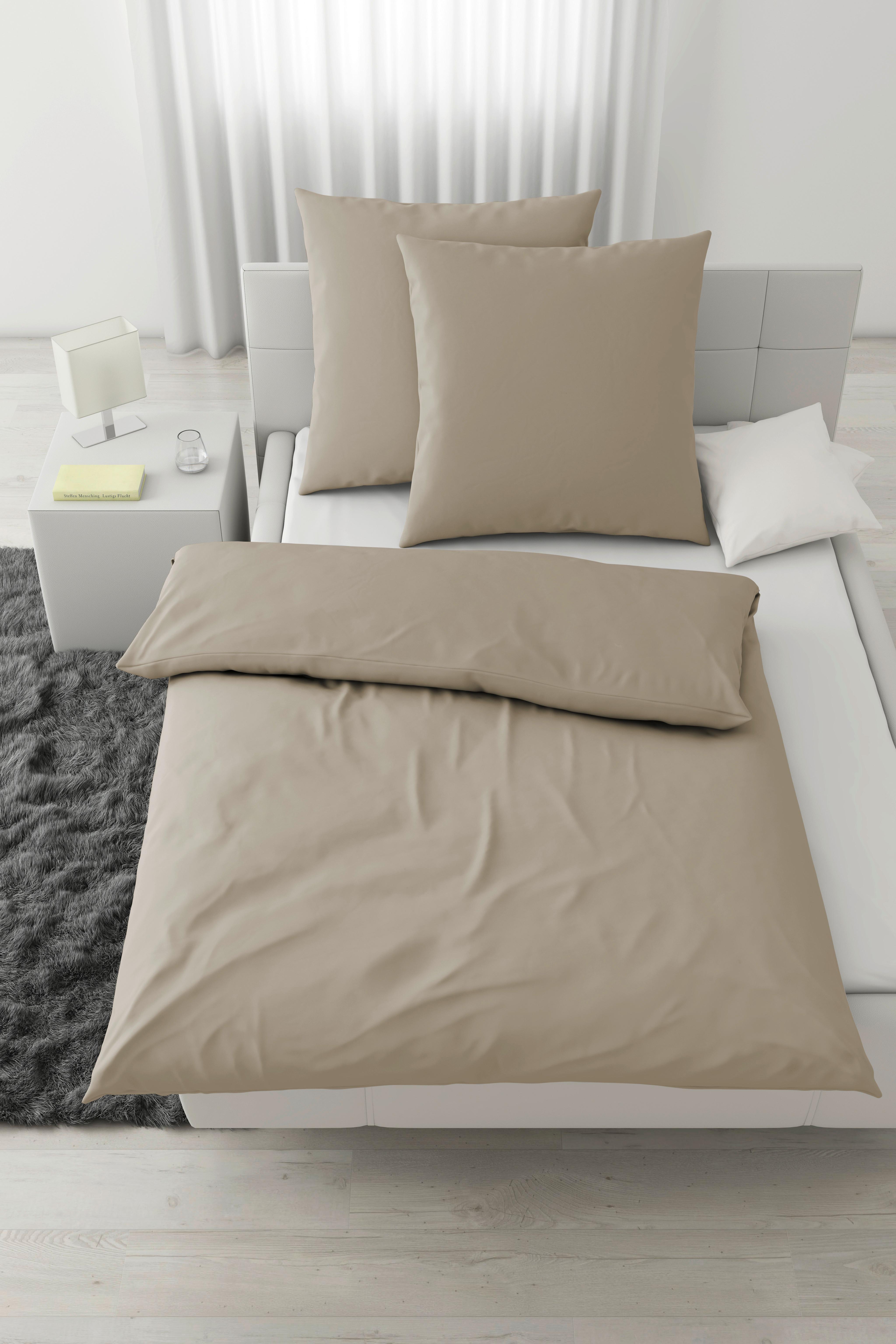 Bettwäsche Stone Washed Uni XXL Naturfarben ca. 200x200cm - Naturfarben, MODERN, Textil (200/200cm) - Modern Living