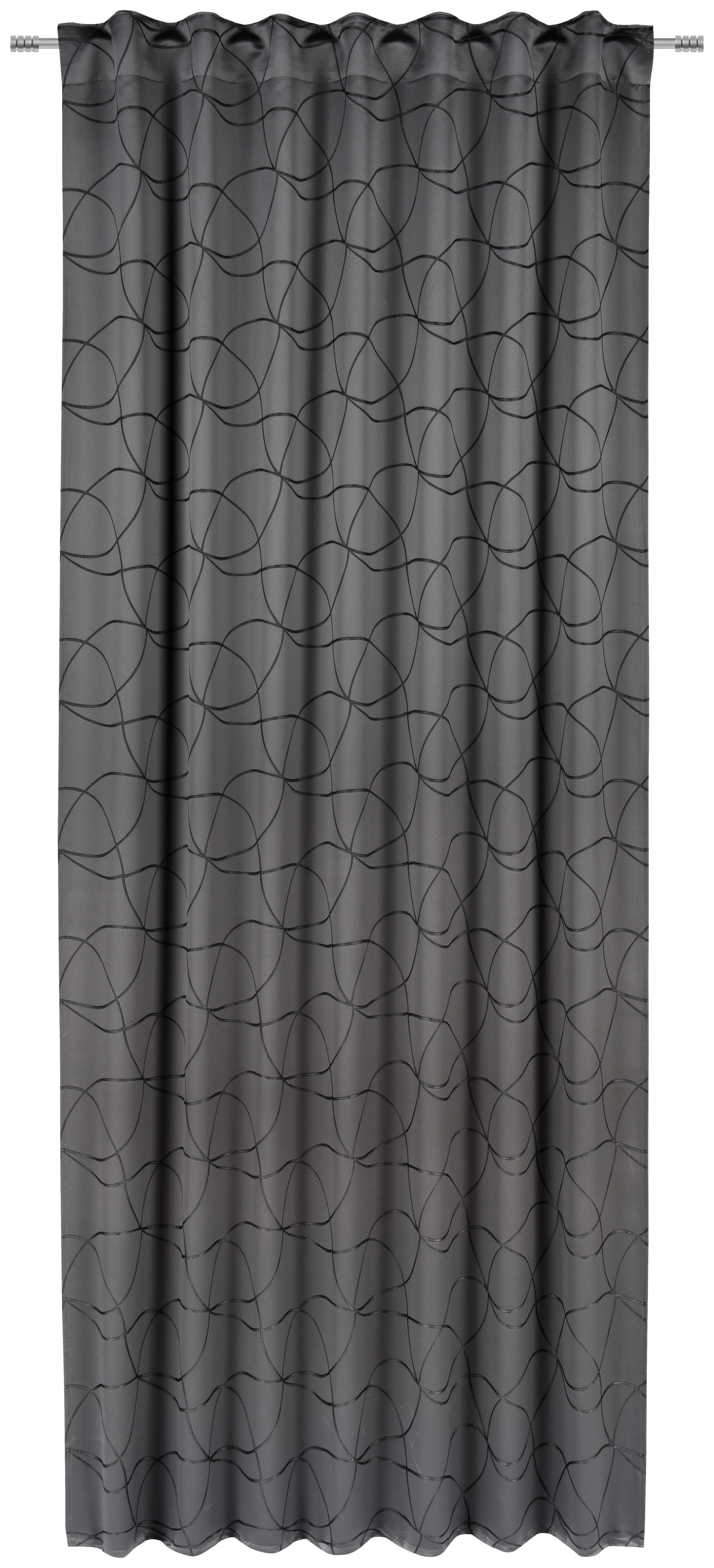ZASŁONA GOTOWA MICHELE - czarny, Konventionell, tkanina (140/245cm) - Dieter Knoll