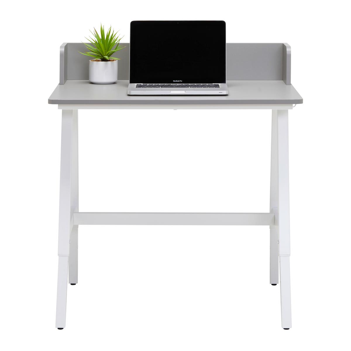 Schreibtisch Emmelie Grau/Weiss - Weiss/Grau, Modern, Holzwerkstoff/Metall (80/54-85/60cm) - Mömax