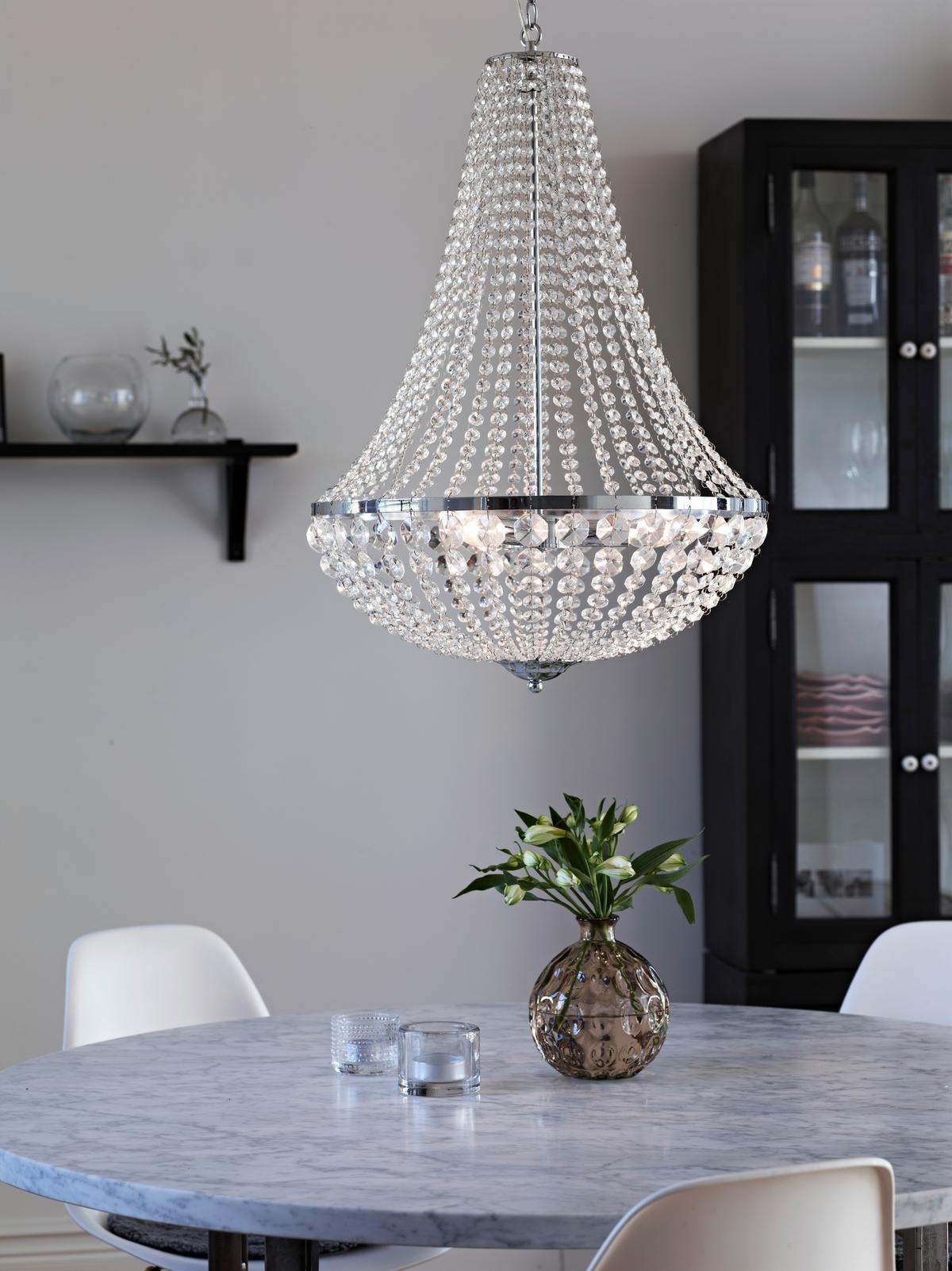 Kronleuchte Gränsö max. 40 Watt - Klar/Chromfarben, Basics, Glas/Metall (50/50/68cm) - Markslöjd