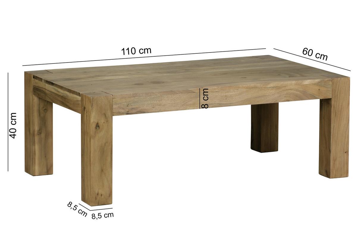 Klubska Miza Mumbai - barve akacije, Design, les (110/60/40cm) - MID.YOU