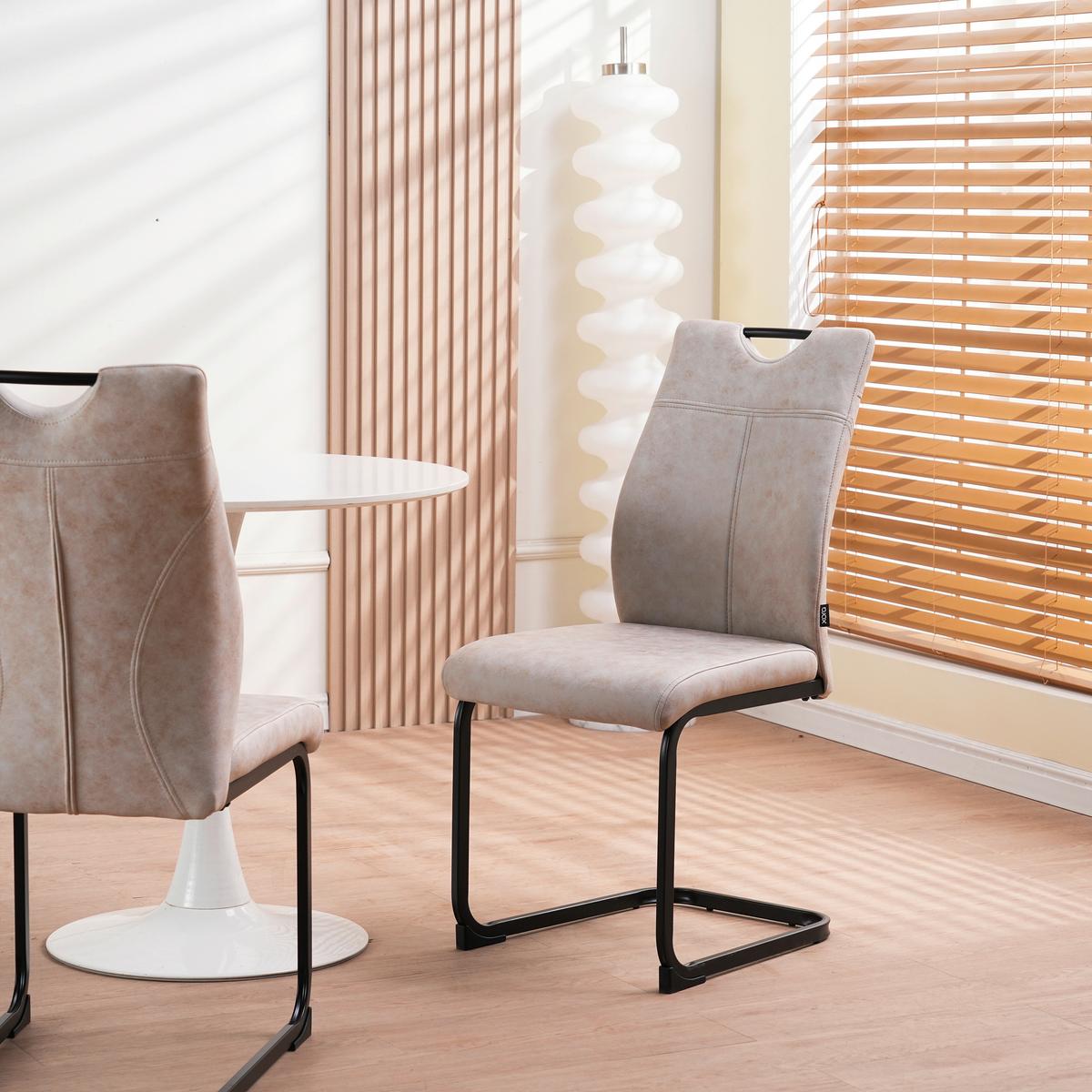 KRZESŁO NA PŁOZIE KERMIT - czarny/szary, Design, metal/tkanina (43/97/57cm) - Xora