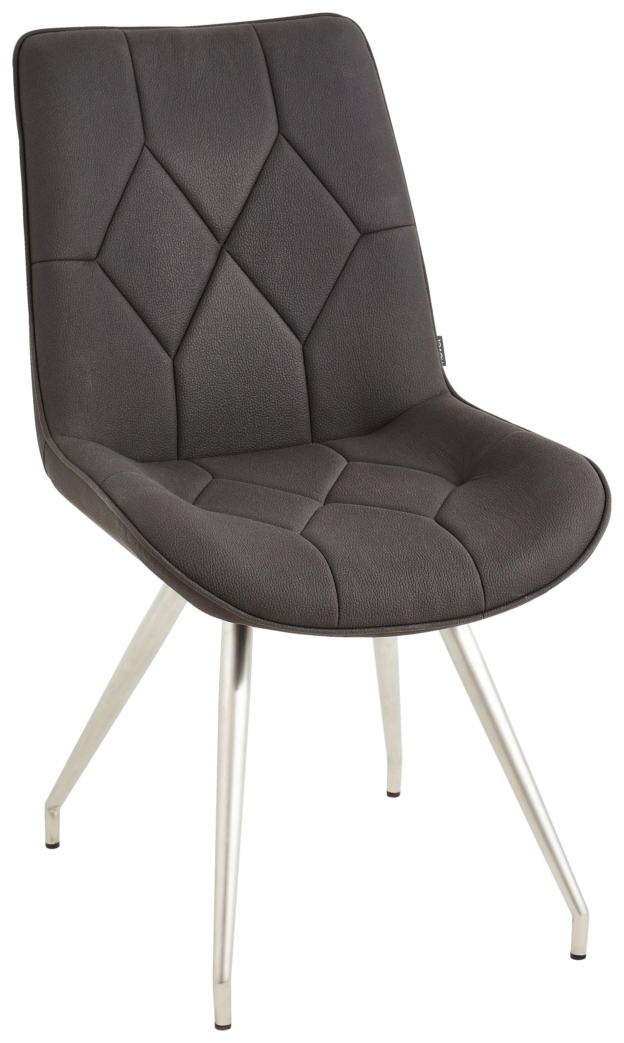 KRZESŁO HENRY - kolor stalowy/czarny, Design, metal/tkanina (51/89/66cm) - Novel