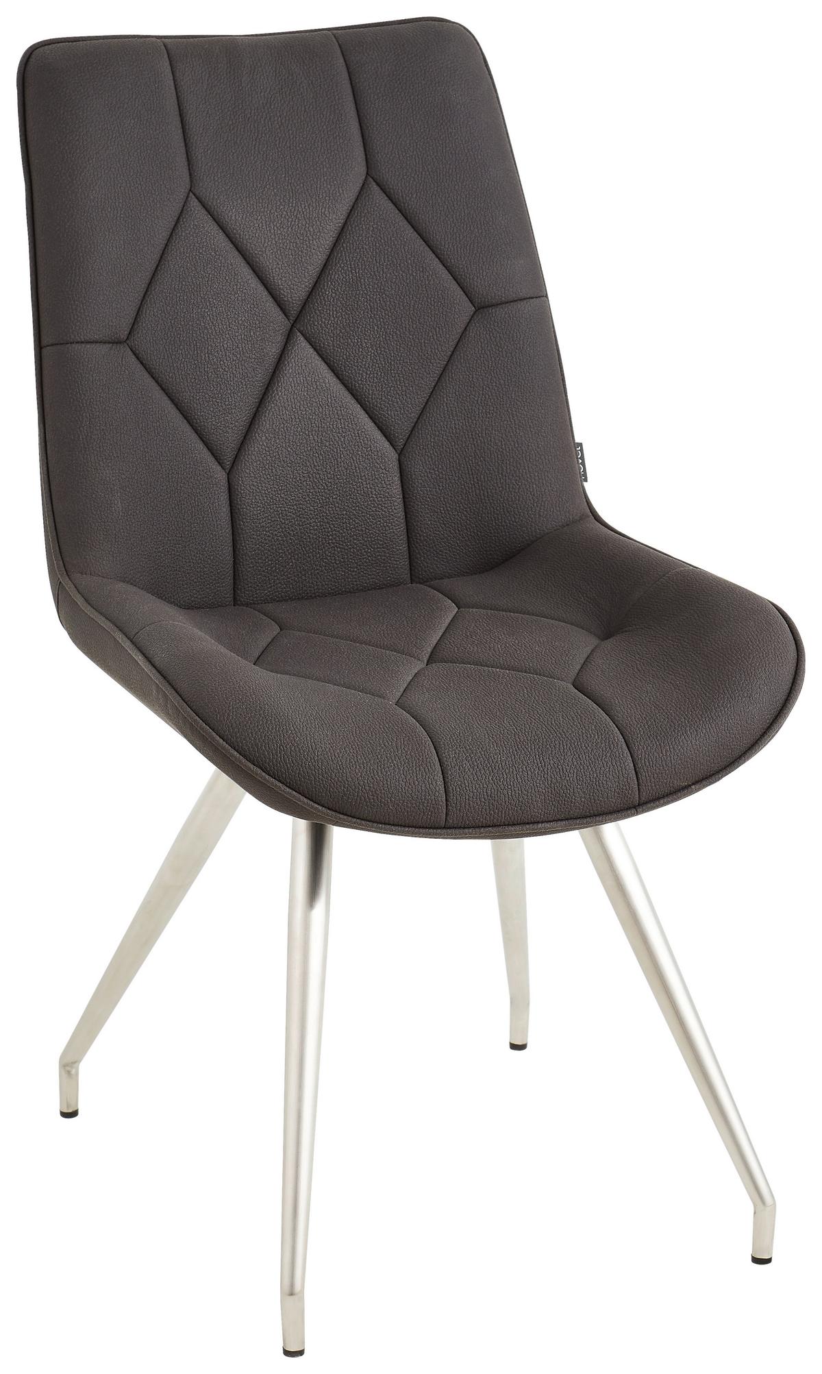 KRZESŁO HENRY - kolor stalowy/czarny, Design, metal/tkanina (51/89/66cm) - Novel