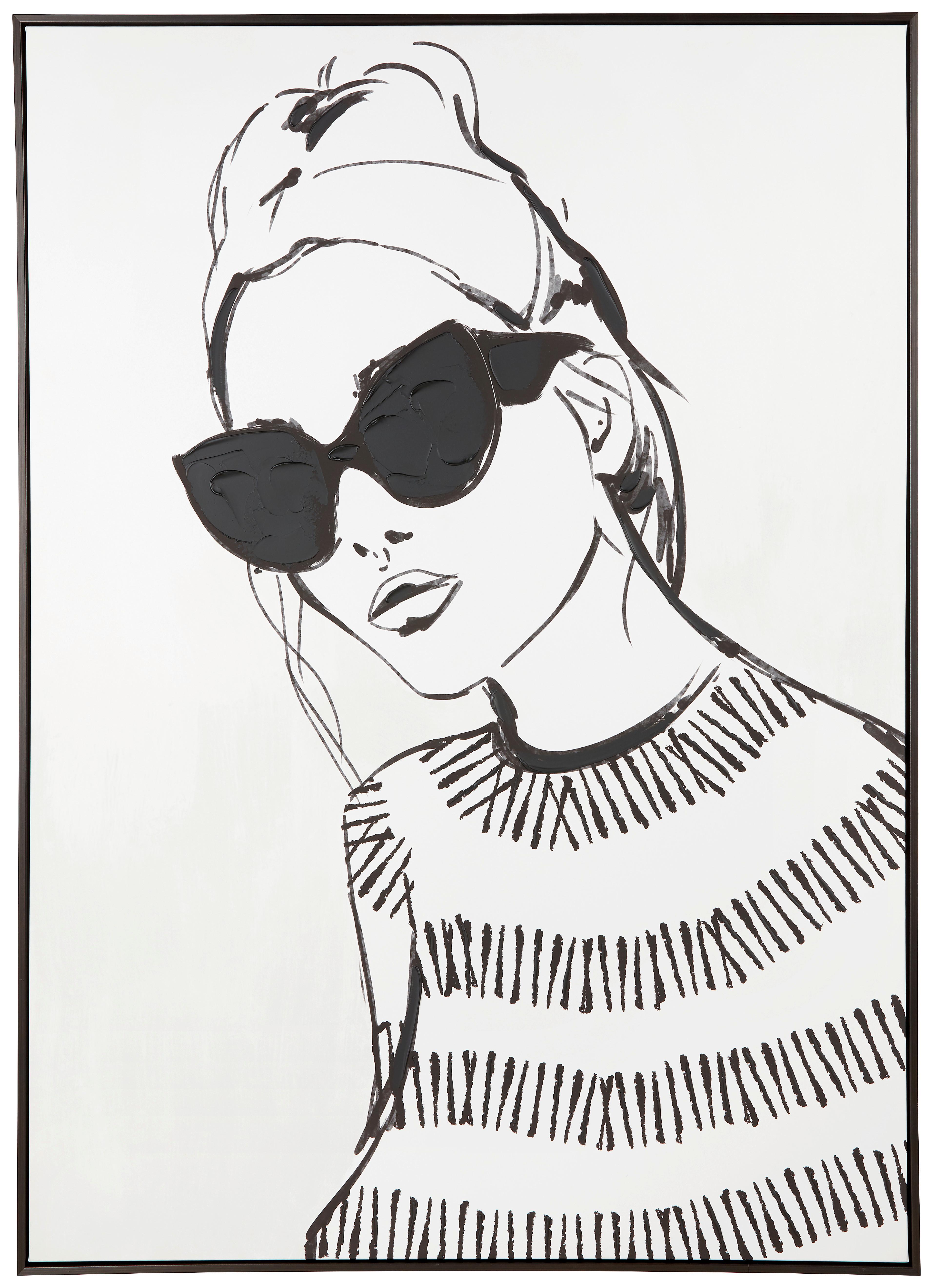 Keilrahmenbild Denise ca. 100x140cm - Wengefarben/Schwarz, Holz/Kunststoff (100/140cm) - Modern Living