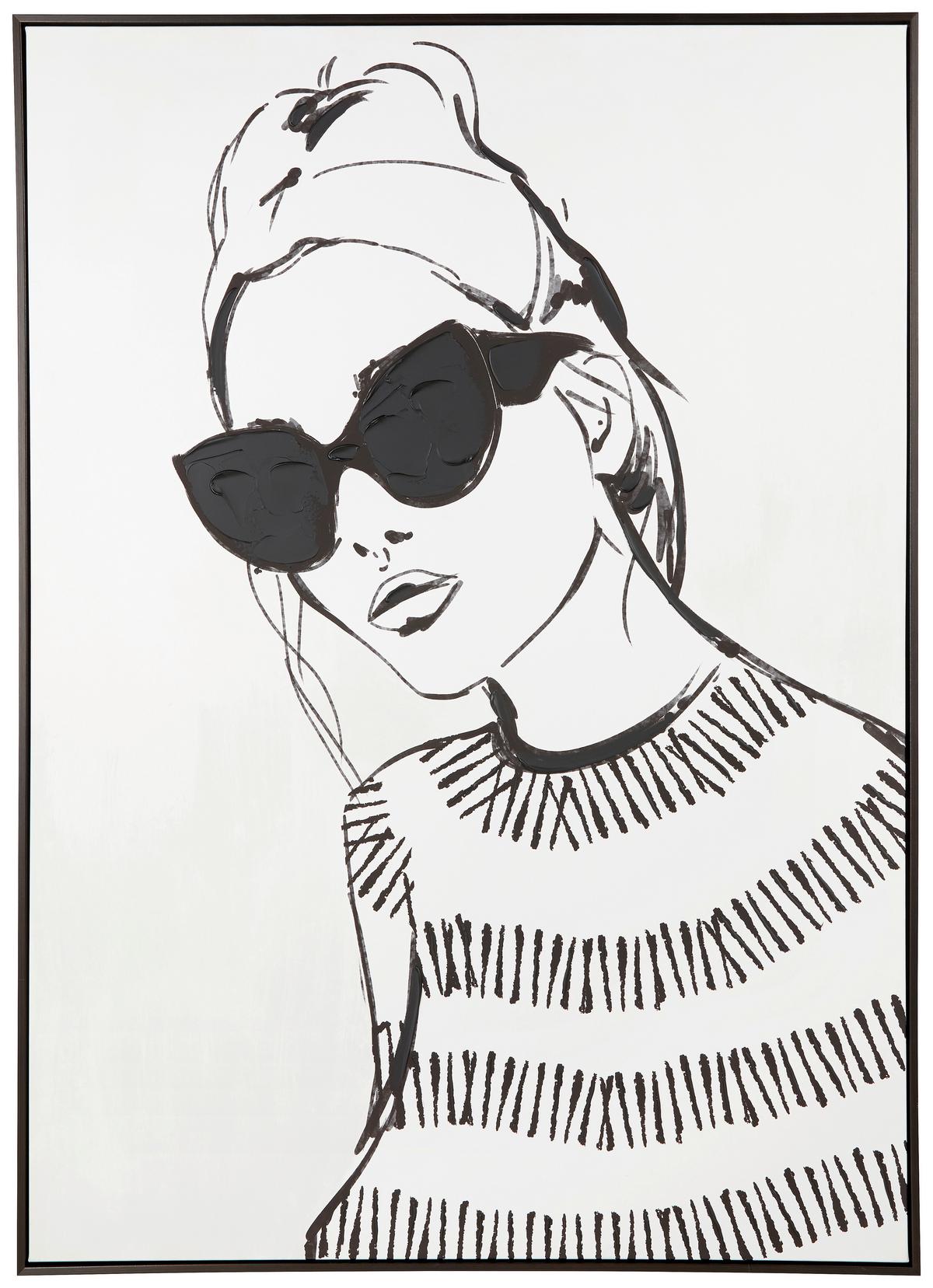 Keilrahmenbild Denise ca. 100x140cm - Wengefarben/Weiss, Holz/Kunststoff (100/140cm) - Modern Living