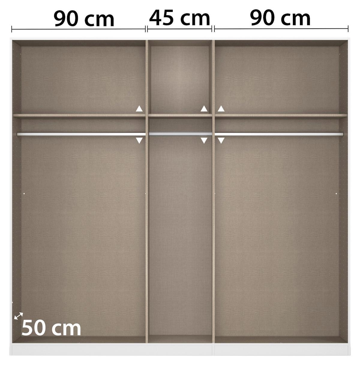 Kleiderschrank Safari Champagner/Eiche Artisan - Champagner/Eiche Artisan, KONVENTIONELL, Holzwerkstoff (226/229/54cm) - Based