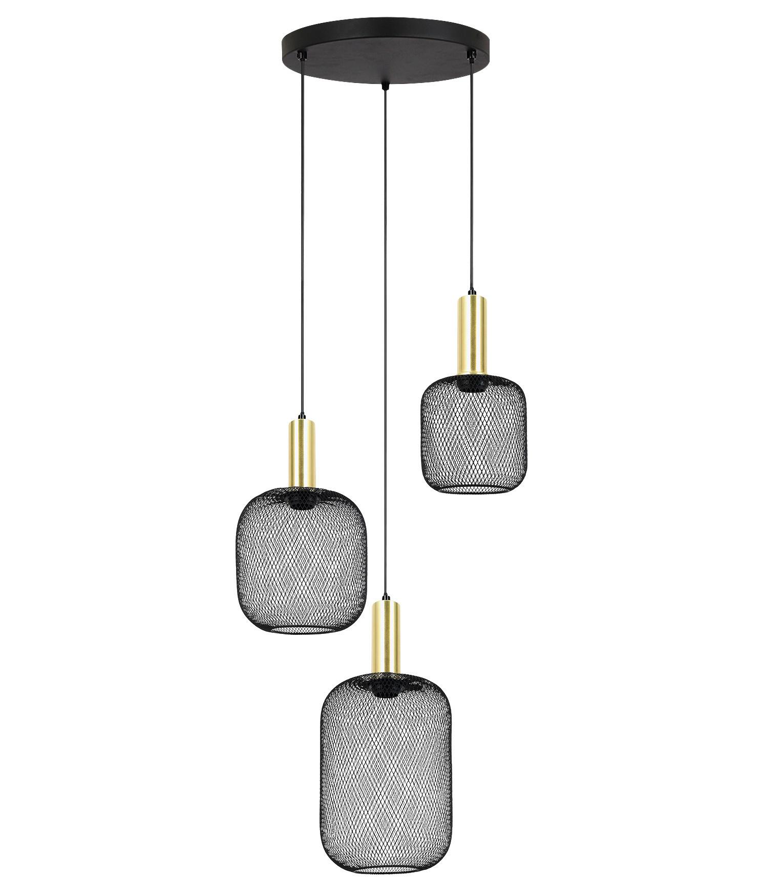 HÄNGLAMPA DRATO - svart/guldfärgad, Modern, metall (39/34/120cm) - Mömax