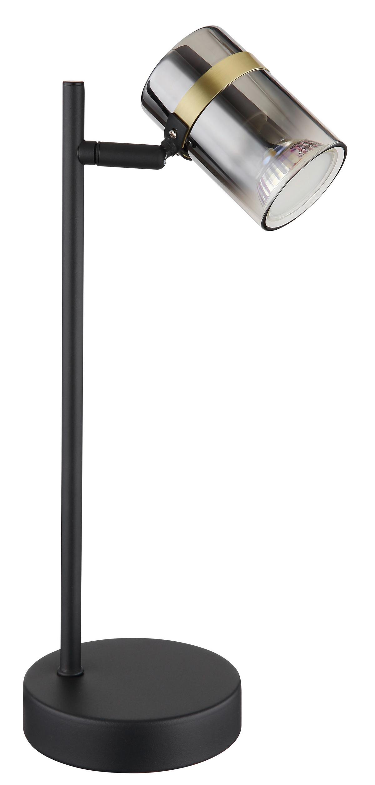 Tischleuchte Trabby Messingfarben max. 8 Watt - Messingfarben/Schwarz, Design, Glas/Kunststoff (13,2/12/35cm) - Globo
